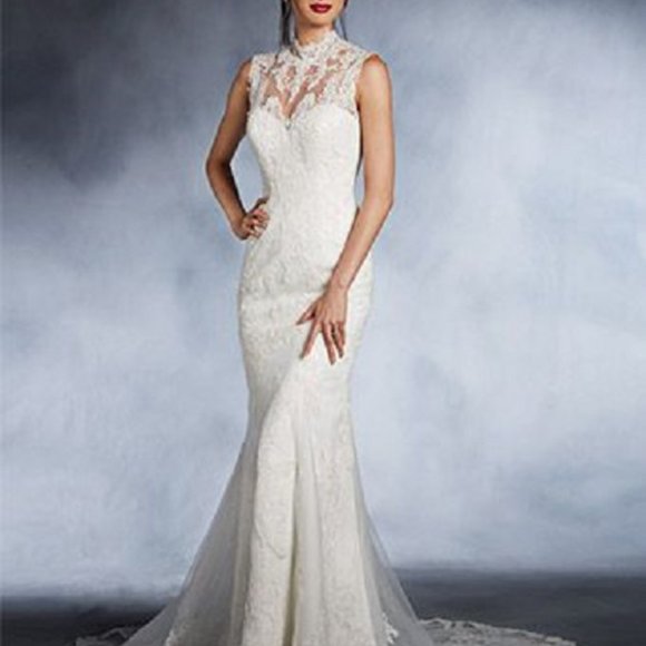 Alfred Angelo Disney Mulan Ivory Lace Wedding Dress, Destination Sheath - Picture 11 of 12